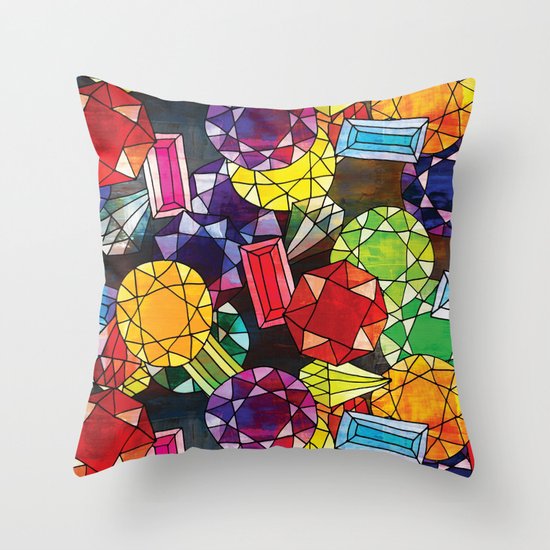 Gemstones Throw Pillow