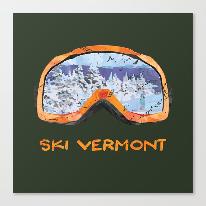 Ski Vermont Ski Goggles — Orange Canvas Print