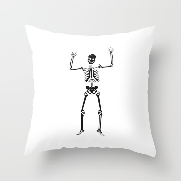 Dancing Skeleton. Throw Pillow