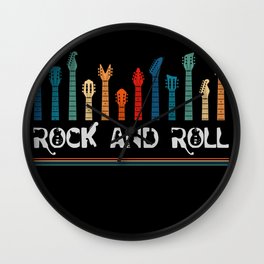 Rock N Roll Guitar Player Gift, Guitarist with US FLAG Wall Clock