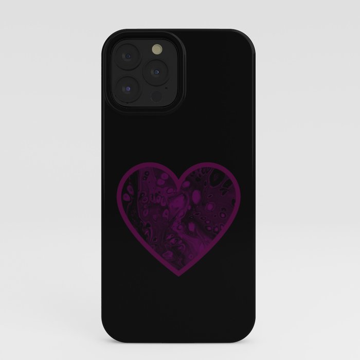 جلكسي حبيبات Purple/Black Paint Pour Heart iPhone Case by Designs by KC | Society6 coque iphone 11 Like Night Vale