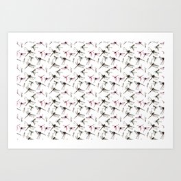 Dragonflies pattern, sumie painting Art Print