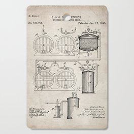 Brewery Patent - Beer Art - Antique Cutting Board
