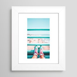 Roller Babe - Manhattan Beach Pier, California Framed Art Print