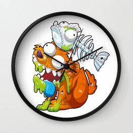 Zombie dog and dead fish smashers Wall Clock