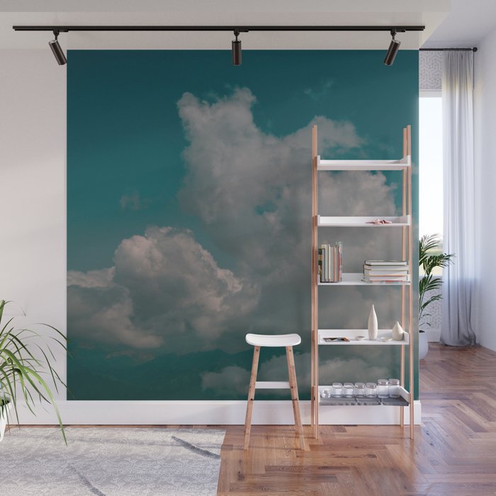 Aerial Cloudscape With Turquoise Sky Wall Mural