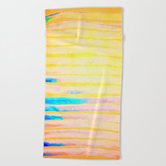 Orange Pantone Ocean Blue Lines Beach Towel