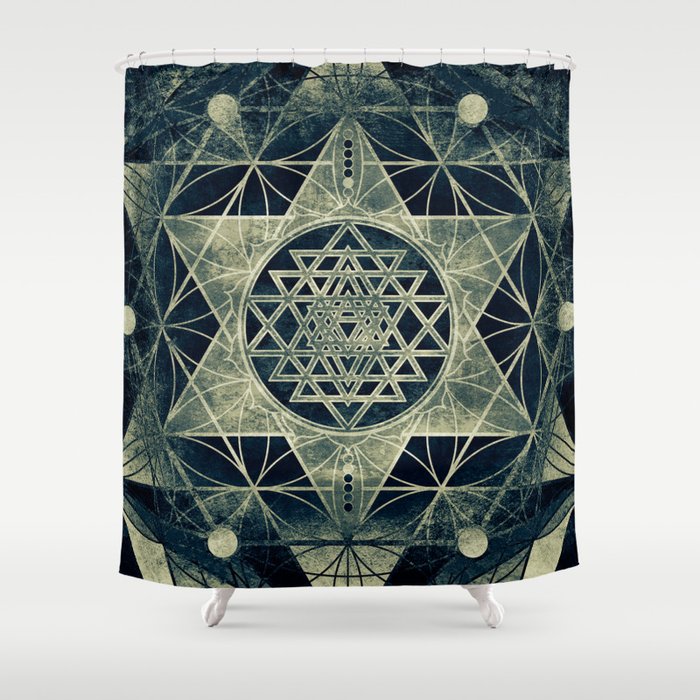 Sacred Geometry for your daily life- SRI YANTRA Shower Curtain