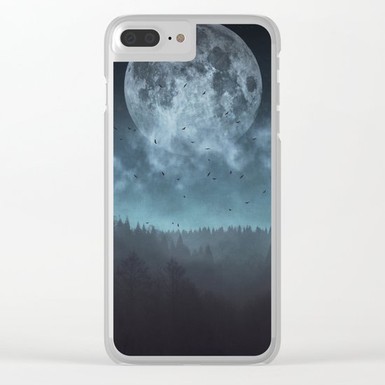 Moon over Trees Clear iPhone Case
