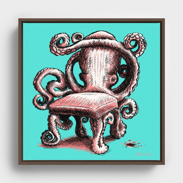 Octopus Chair Framed Canvas | Drawing, Octopus, Octopus-chair, Splat, Squid, Tentacles, Weird-chairs, Chair-design, Weird-ideas, Chair-engineer