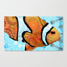 Colorful Beach Mandala Clown Fish Art  Canvas Print