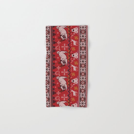 Pugly Yoga X-Mas Hand & Bath Towel
