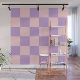 Checker Pattern 342 Pink and Lilac Wall Mural