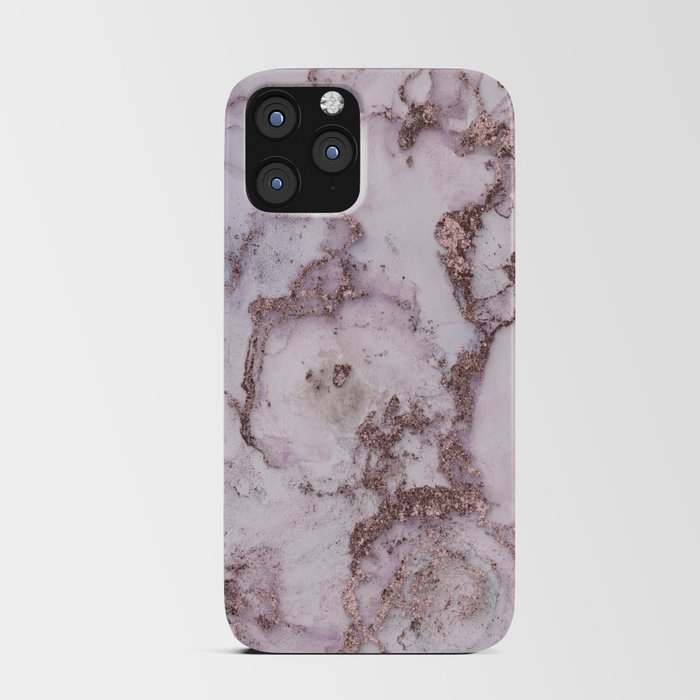 Abstract Alcohol Ink Art Painting Rosegold And Blush Pink iPhone Card Case