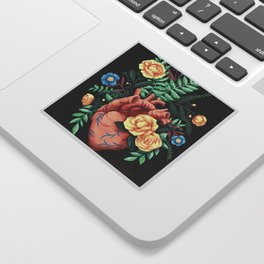 Floral Heart Painting Sticker