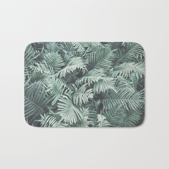 Fern Patten Turquoise Texture Bath Mat
