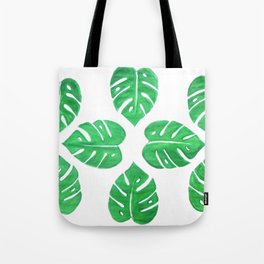 Nature tropical palm leaf print green pattern  Tote Bag