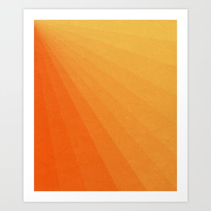 Shades of Sun - Line Gradient Pattern between Light Orange and Pale Orange Art Print