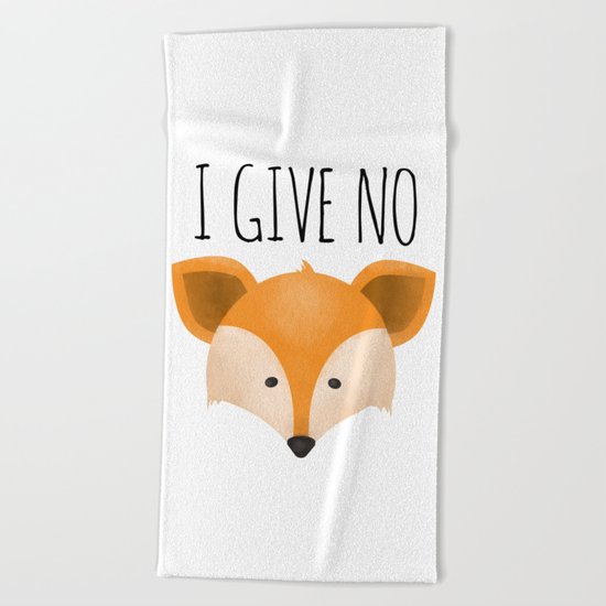 I Give No Fox Beach Towel