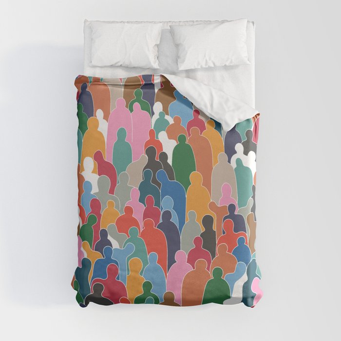 Abstract Colorful People Duvet Cover