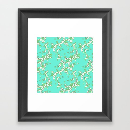 Petite Paisley in Aqua Framed Art Print