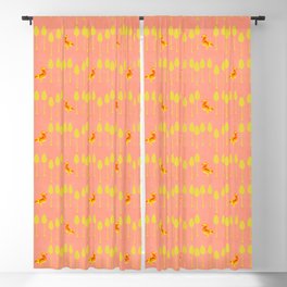 Bird and a Tree - Yellow and Salmon Blackout Curtain