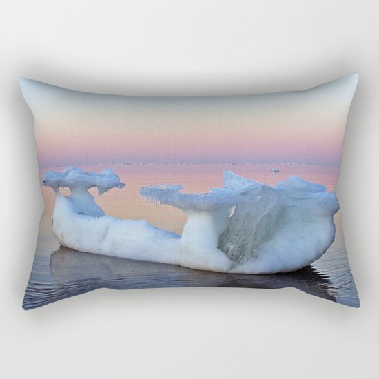 Viking Iceship on the Sea Rectangular Pillow