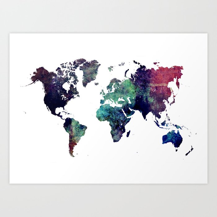 Map of the World After Ice Age Art Print