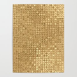 Gold foil seamless pattern, golden glitter texture Poster