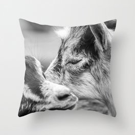 Moment of the Goats | Black and White Throw Pillow