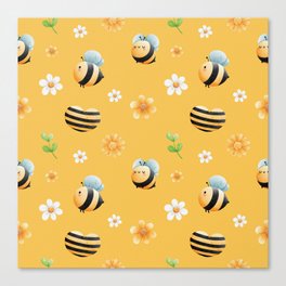 Buzzy Bee In Mellow Yellow Canvas Print