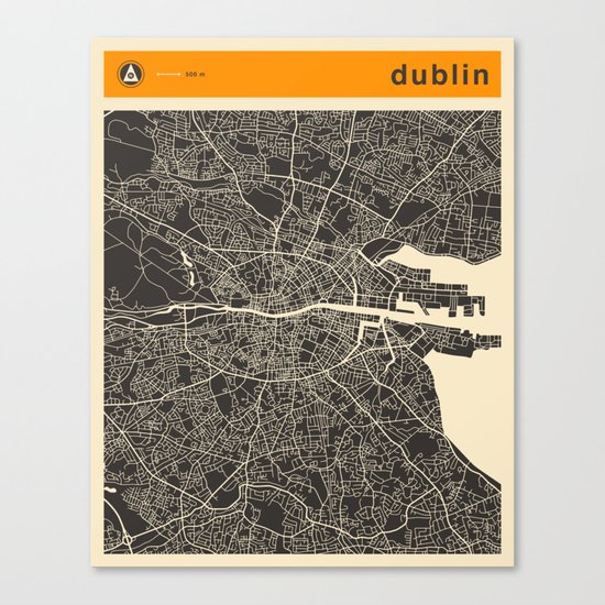 DUBLIN MAP Canvas Print