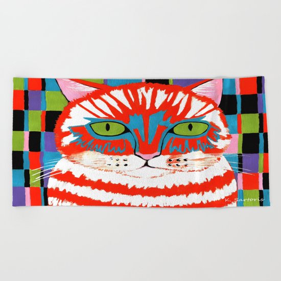 Bad Cattitude Beach Towel
