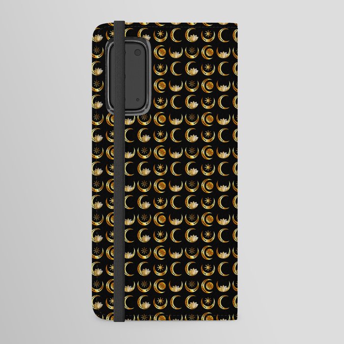 Decorative Crescent moons gold  Android Wallet Case