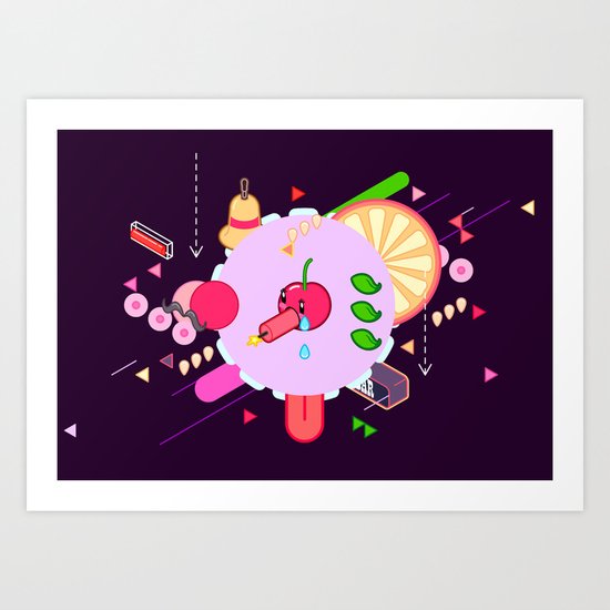 Tasty Visuals - Cherry Poppin' (No Grid) Art Print