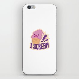 I Scream Cute and Funny Ice Cream Pun iPhone Skin