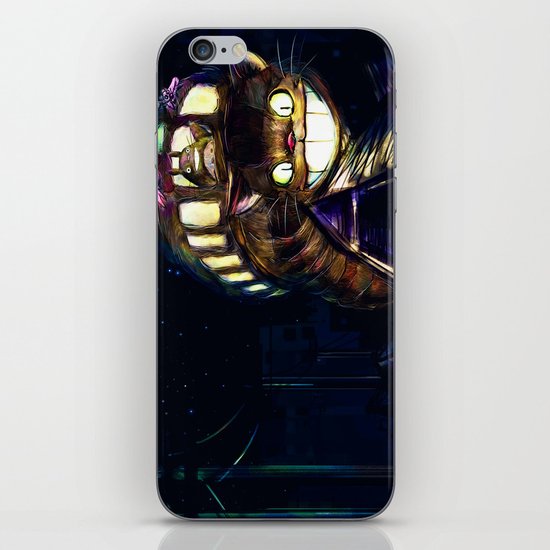 Cat Bus is In Your Town! Miyazaki Tribute Digital Fan Painting iPhone & iPod Skin