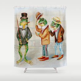 Gentlemen Frogs Shower Curtain