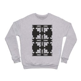 Art Deco Flower Pattern Black White Crewneck Sweatshirt