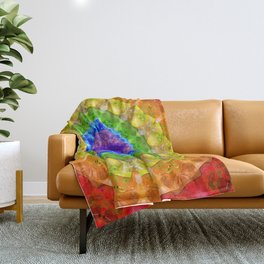 Colorful Art Chakra Mandala 2  Throw Blanket