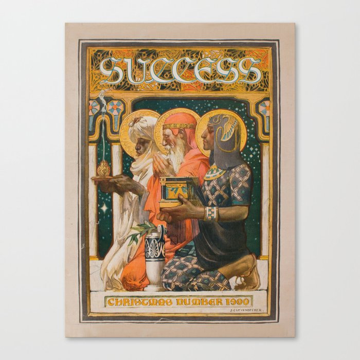 Three wise men Success Christmas 1900 vintage kitsch Canvas Print