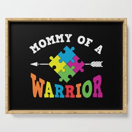 Mommy Of A Warrior Autism Awareness Serving Tray