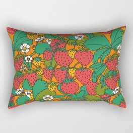 Orange Strawberries Rectangular Pillow