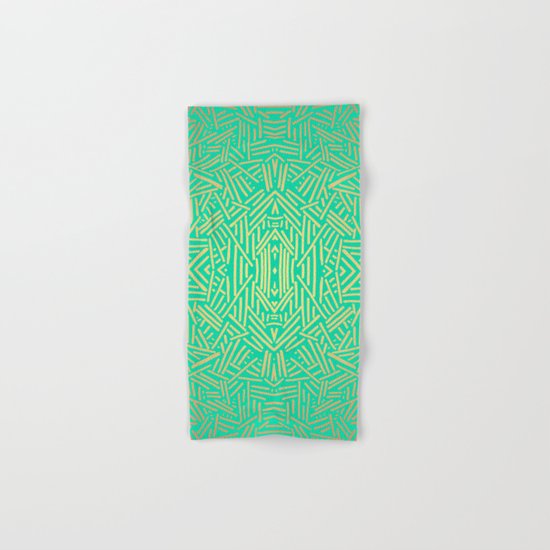 Radiate (Yellow/Ochre Teal- non metallic) Hand & Bath Towel