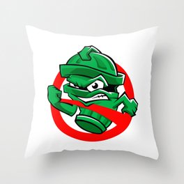 Cartoon Green trash can Throw Pillow