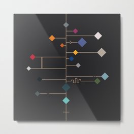 winter equinox Metal Print | Line Drawing, Minimalist, Rhombus, Geometric, Colorful, Chakras, Mid Century, Constructivism, Meditation, Curated 