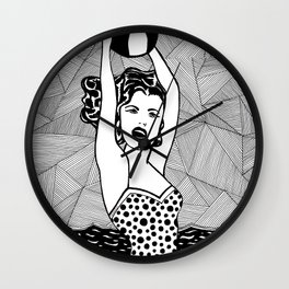 Roy Lichtenstein - Girl with ball Wall Clock