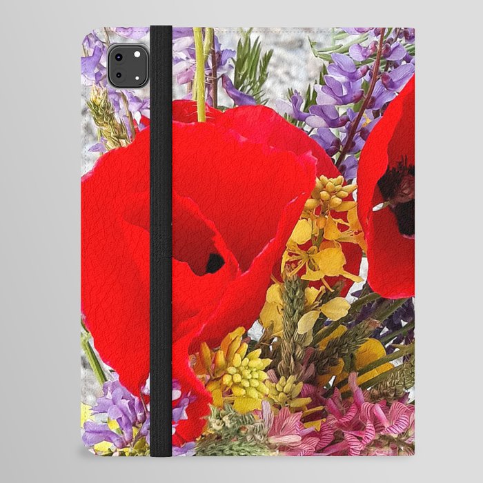 Summer Poppy bouquet iPad Folio Case