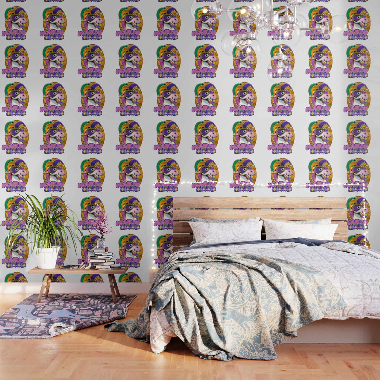 mardi gras sweet unicorn with cute mask wallpaper by anziehend society6 society6
