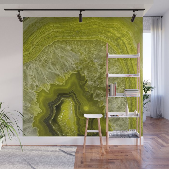 Green agate mineral gem stone - Beautiful backdrop Wall Mural
